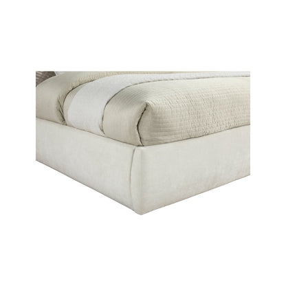 Adam Cream Chenille Fabric King Bed