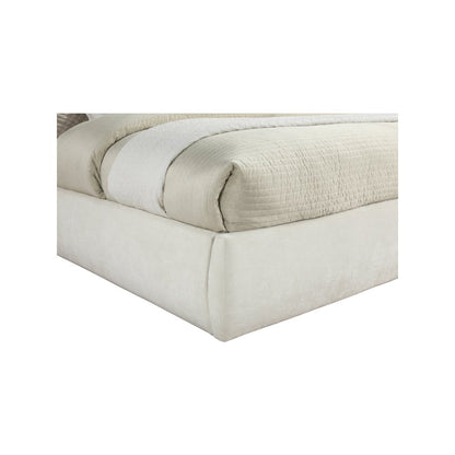 Adam Cream Chenille Fabric King Bed