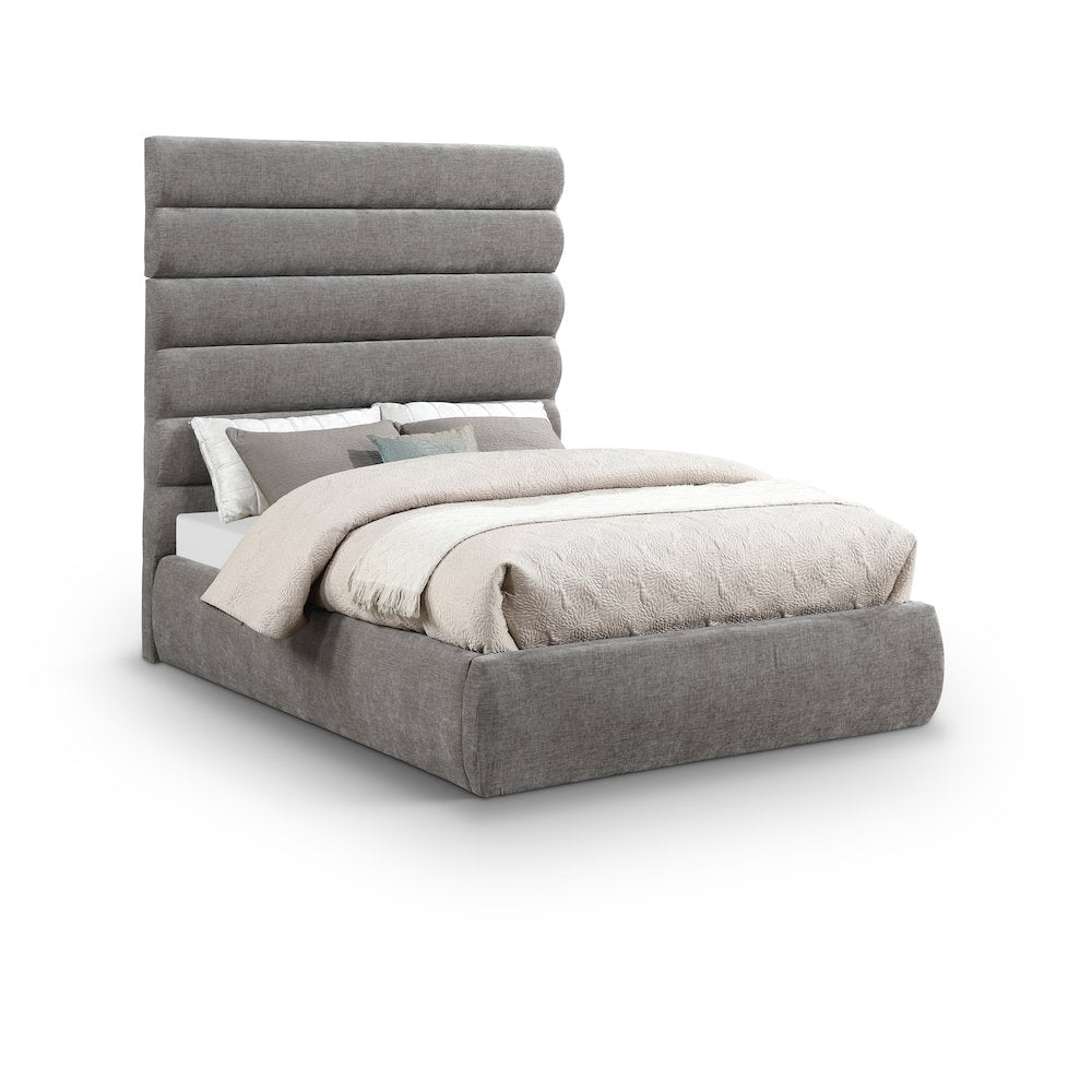 Adam Grey Chenille Fabric Full Bed