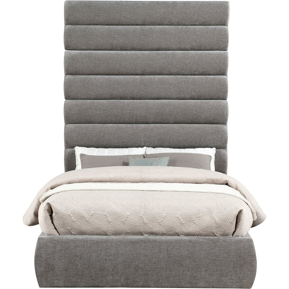 Adam Grey Chenille Fabric Full Bed