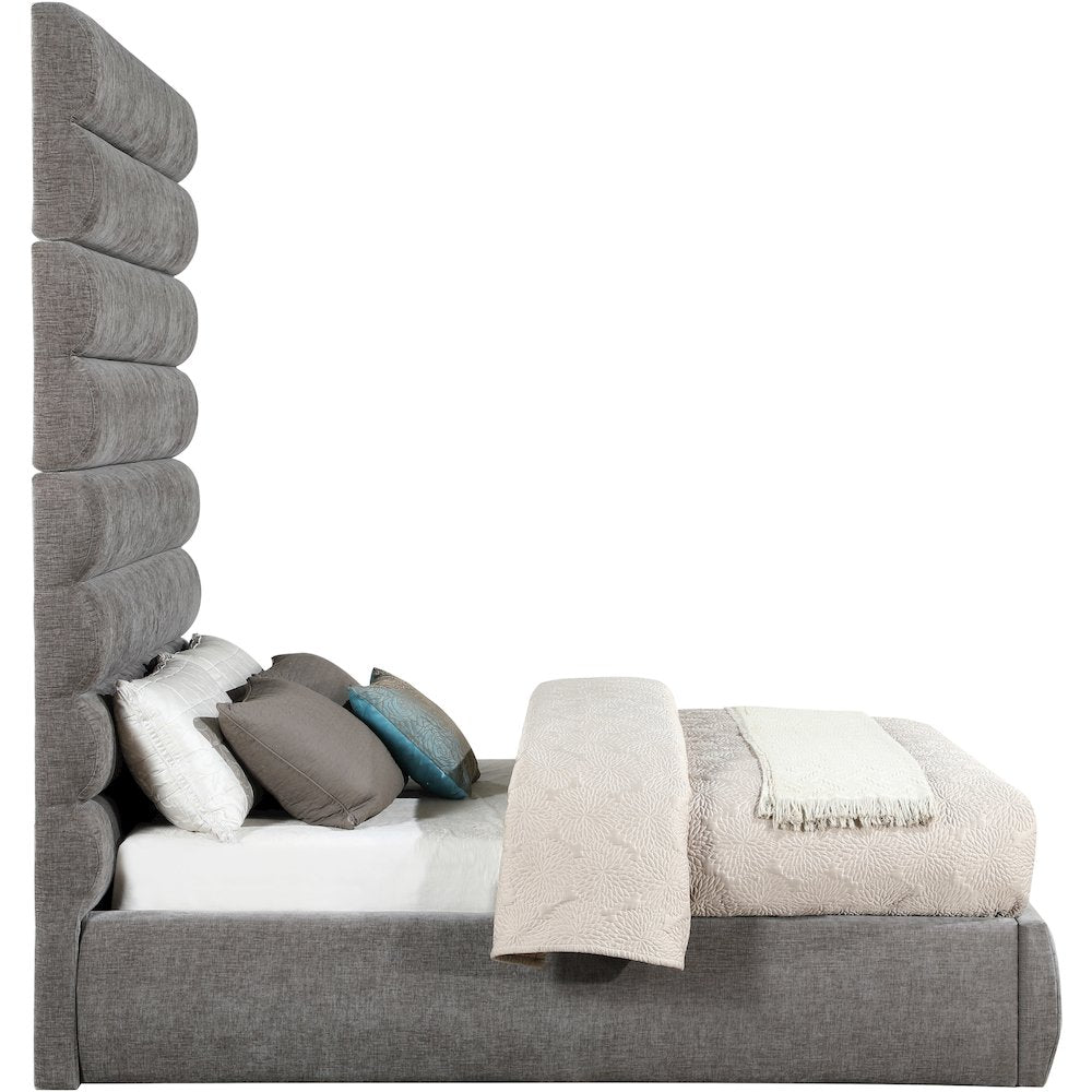 Adam Grey Chenille Fabric Full Bed