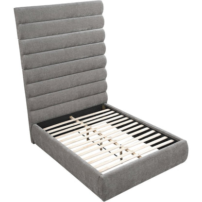 Adam Grey Chenille Fabric Full Bed