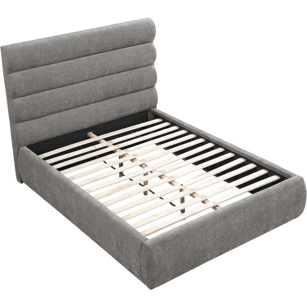 Adam Grey Chenille Fabric Full Bed