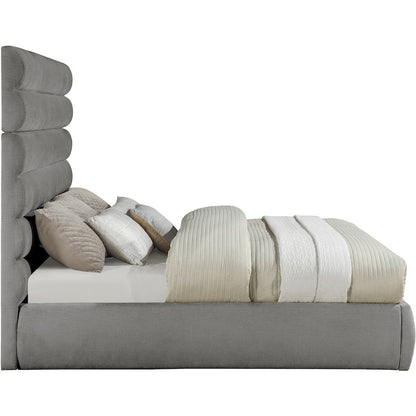 Adam Grey Chenille Fabric King Bed