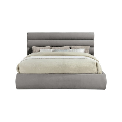 Adam Grey Chenille Fabric King Bed