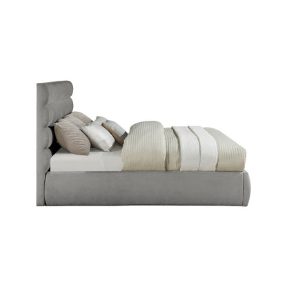 Adam Grey Chenille Fabric King Bed