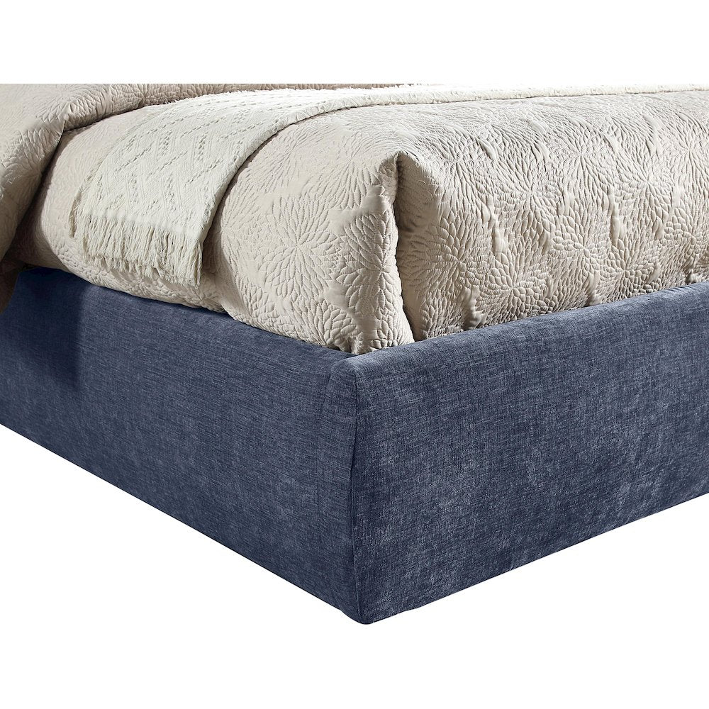 Adam Navy Chenille Fabric Full Bed