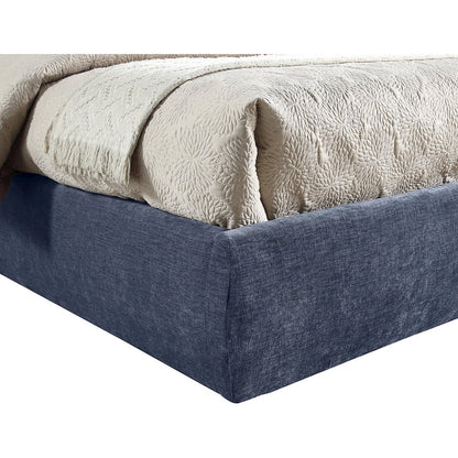 Adam Navy Chenille Fabric Full Bed