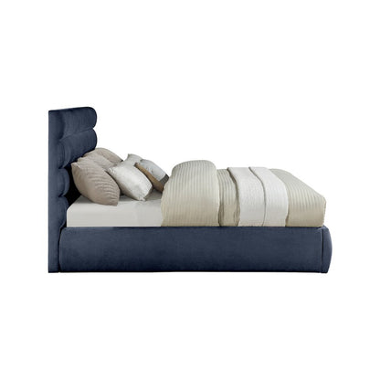 Adam Navy Chenille Fabric King Bed