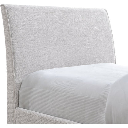 Myles Cream Chenille Fabric Twin Trundle Bed