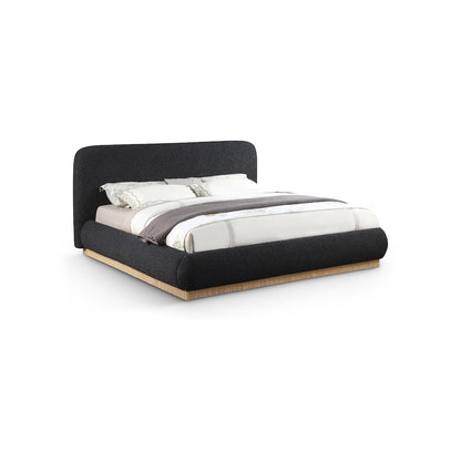 Rigby Black Boucle Fabric King Bed