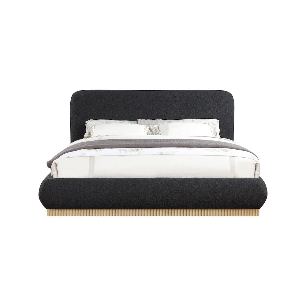 Rigby Black Boucle Fabric King Bed