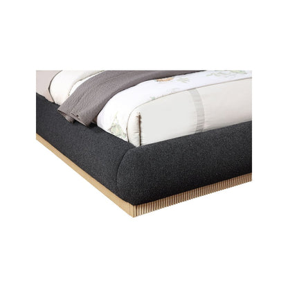 Rigby Black Boucle Fabric King Bed