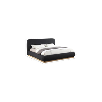 Rigby Black Boucle Fabric Queen Bed