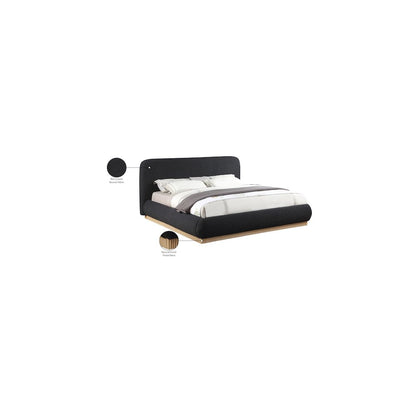 Rigby Black Boucle Fabric Queen Bed