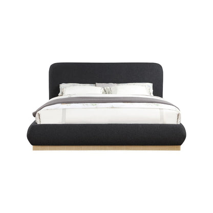 Rigby Black Boucle Fabric Queen Bed