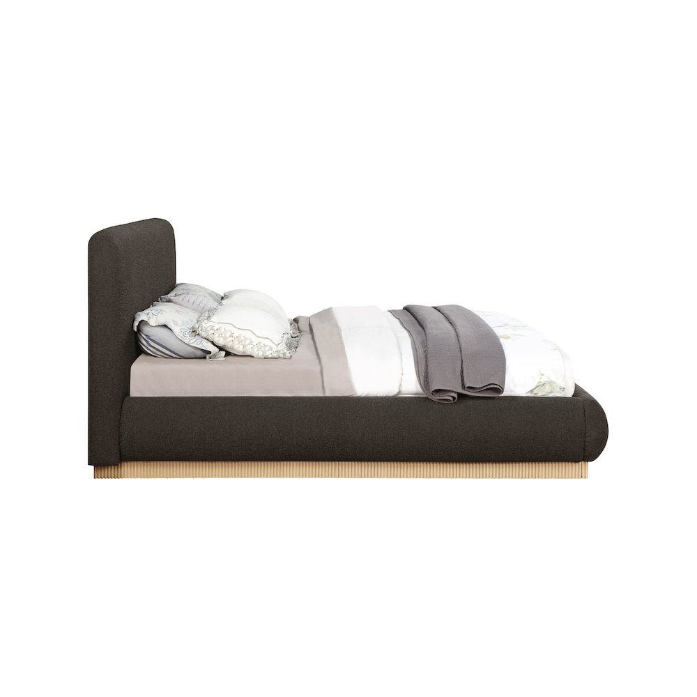 Rigby Brown Boucle Fabric King Bed