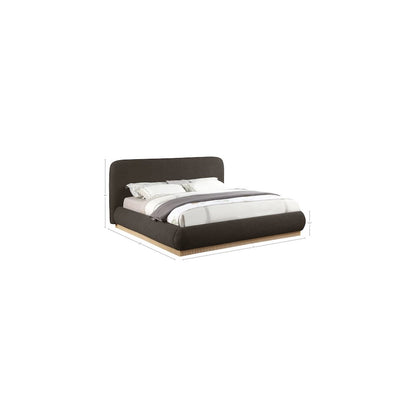 Rigby Brown Boucle Fabric Queen Bed