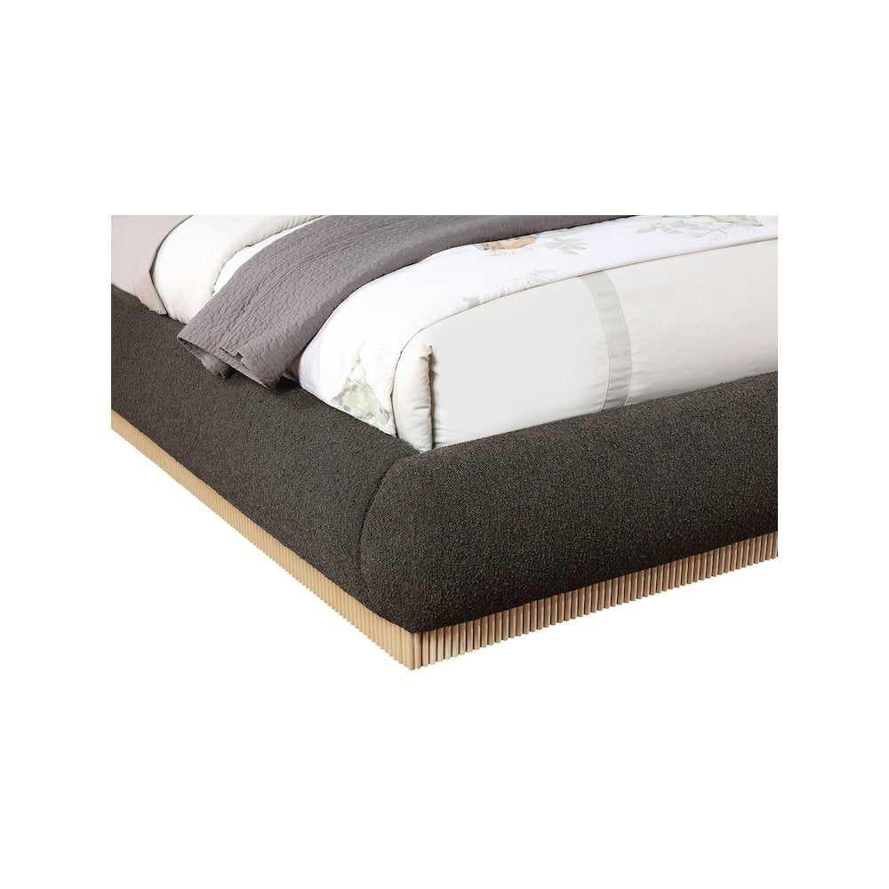 Rigby Brown Boucle Fabric Queen Bed