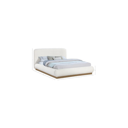 Rigby Cream Boucle Fabric Queen Bed
