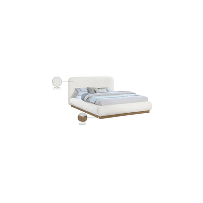 Rigby Cream Boucle Fabric Queen Bed