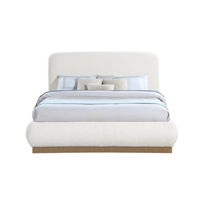 Rigby Cream Boucle Fabric Queen Bed