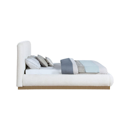 Rigby Cream Boucle Fabric Queen Bed