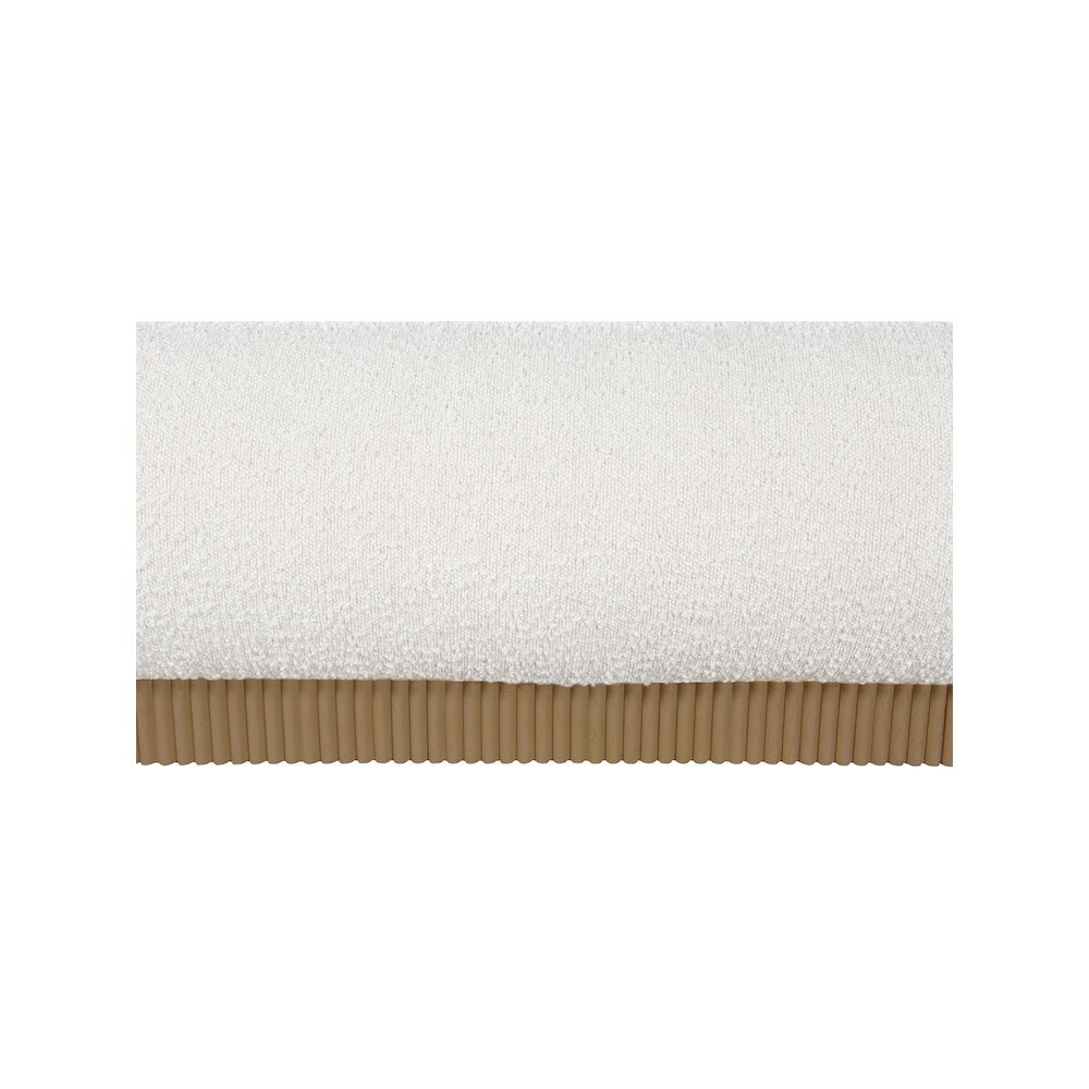 Rigby Cream Boucle Fabric Queen Bed