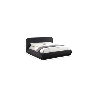 Rigby Black Boucle Fabric King Bed
