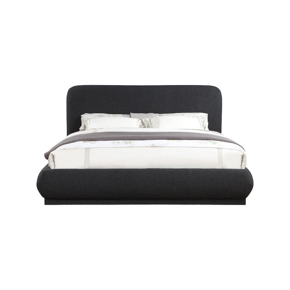 Rigby Black Boucle Fabric King Bed