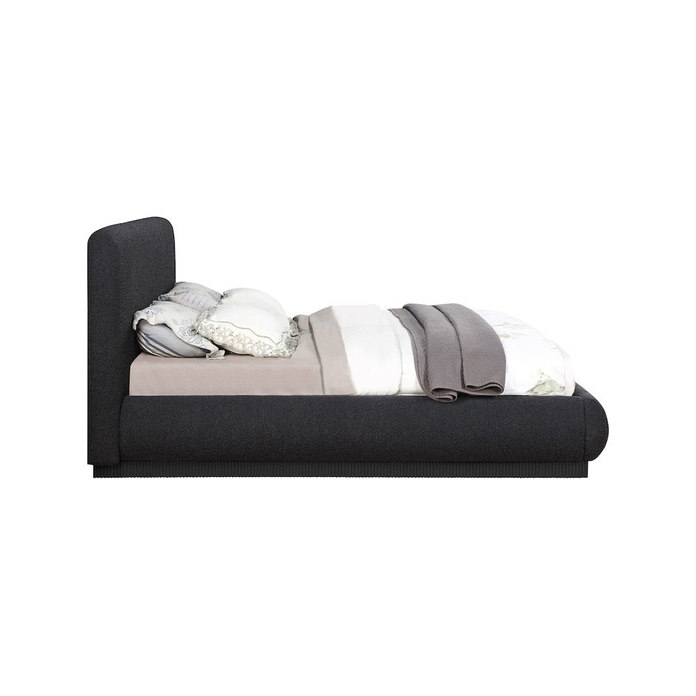 Rigby Black Boucle Fabric King Bed