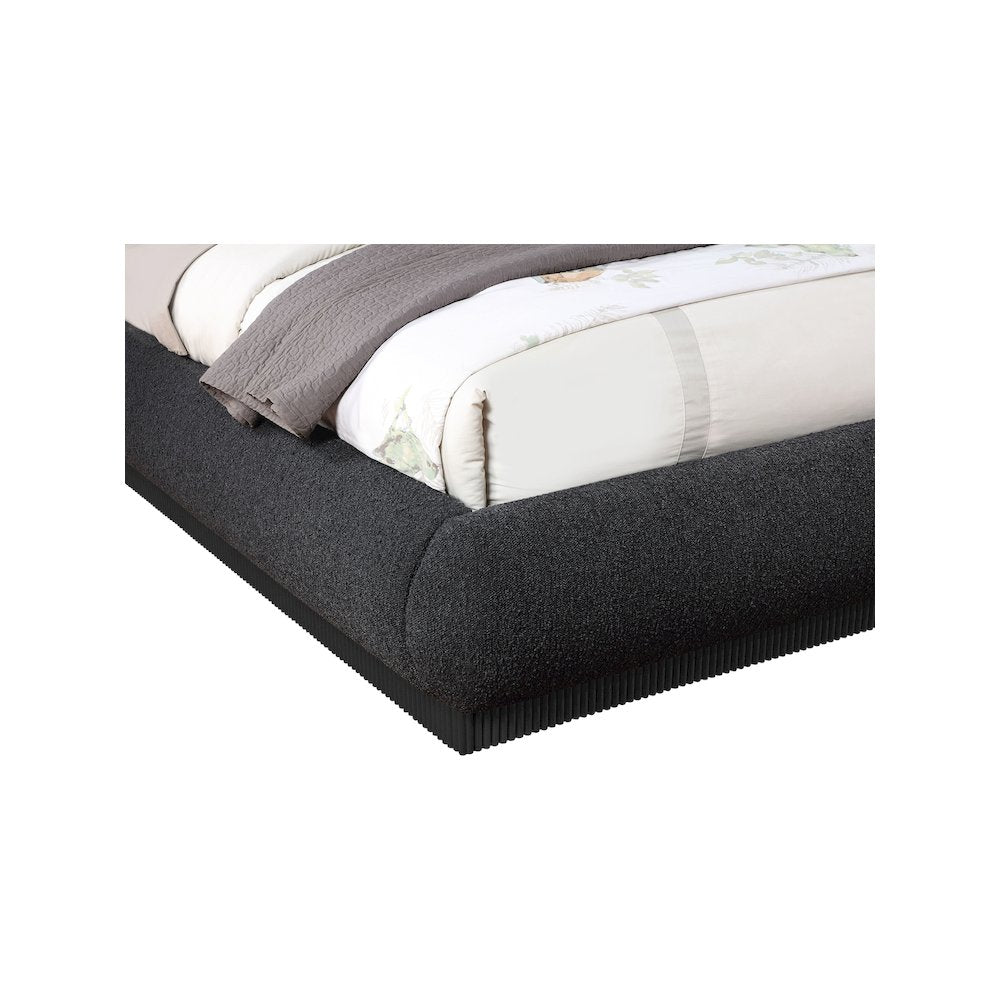 Rigby Black Boucle Fabric King Bed