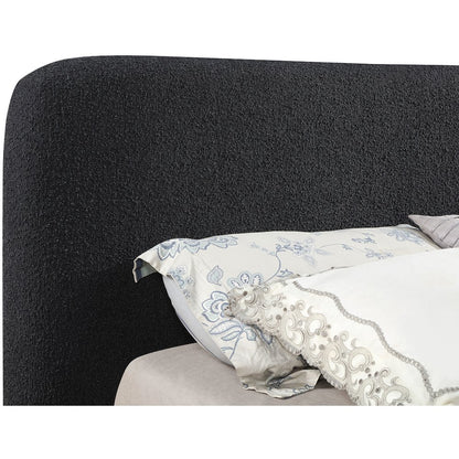 Rigby Black Boucle Fabric King Bed