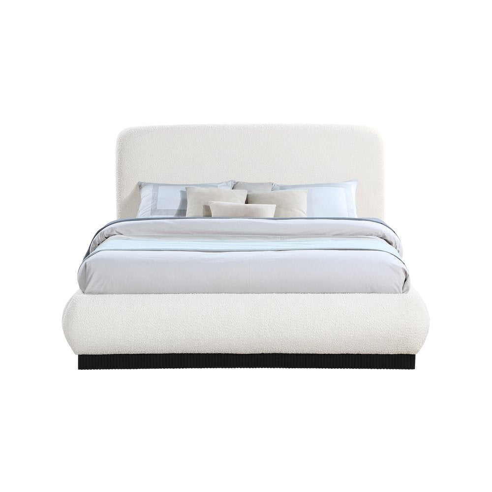 Rigby Cream Boucle Fabric King Bed
