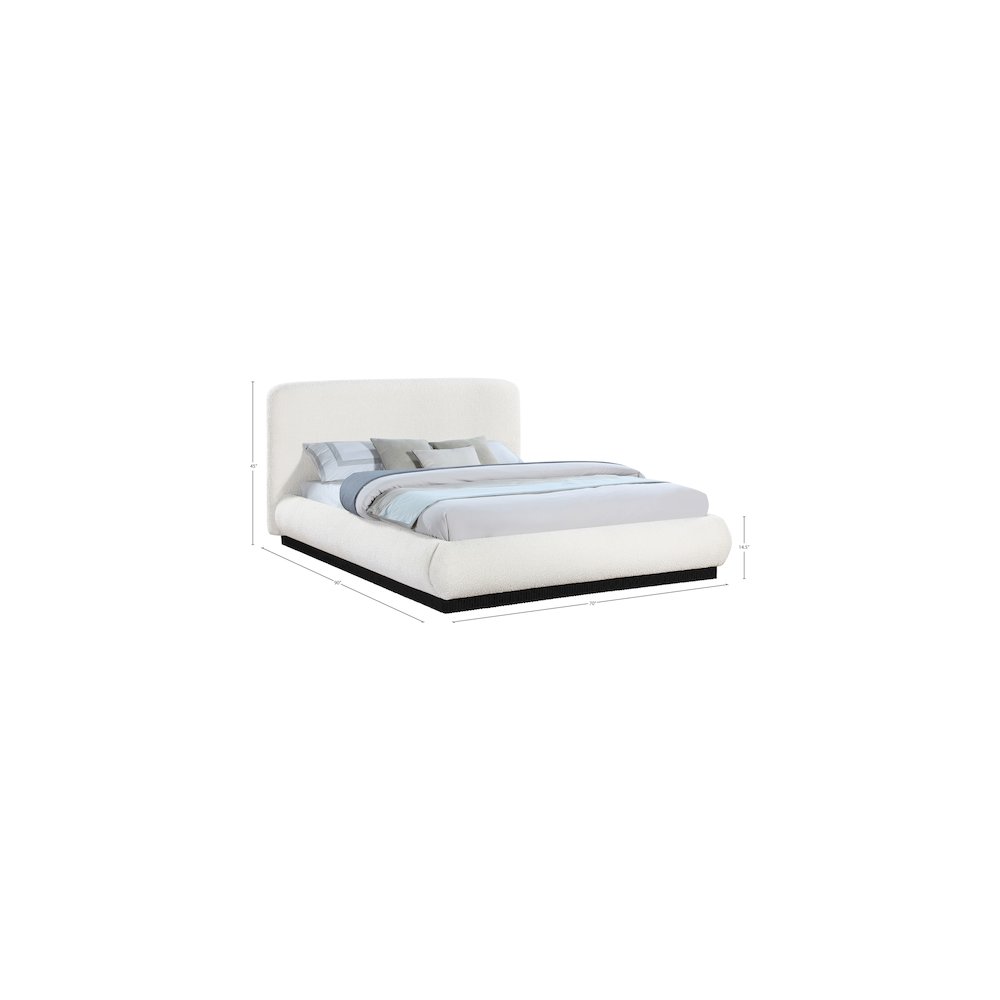 Rigby Cream Boucle Fabric Queen Bed