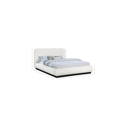 Rigby Cream Boucle Fabric Queen Bed
