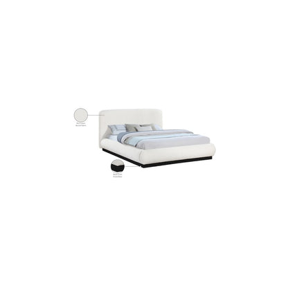 Rigby Cream Boucle Fabric Queen Bed