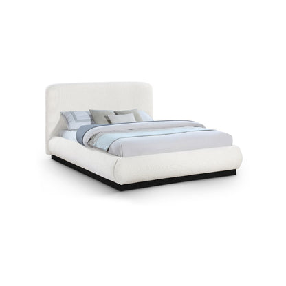 Rigby Cream Boucle Fabric Queen Bed