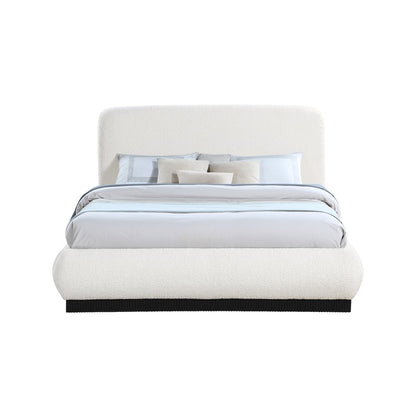 Rigby Cream Boucle Fabric Queen Bed