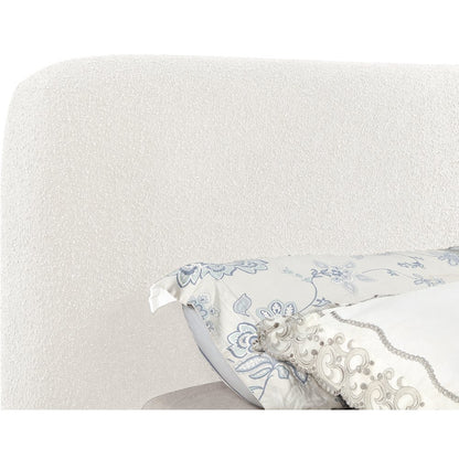 Rigby Cream Boucle Fabric Queen Bed