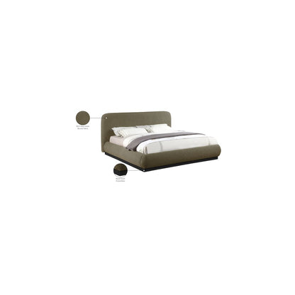 Rigby Olive Boucle Fabric King Bed