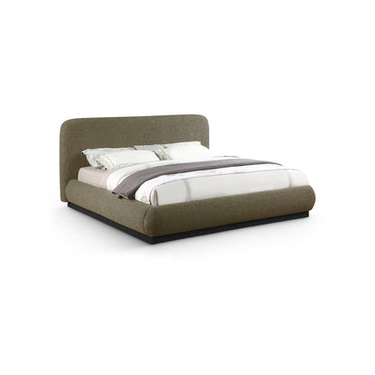Rigby Olive Boucle Fabric Queen Bed