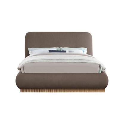 Rigby Brown Linen Textured Fabric King Bed