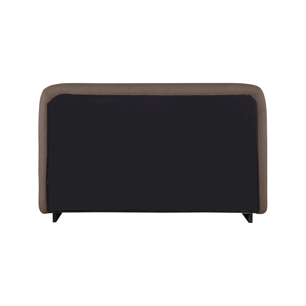 Rigby Brown Linen Textured Fabric Queen Bed