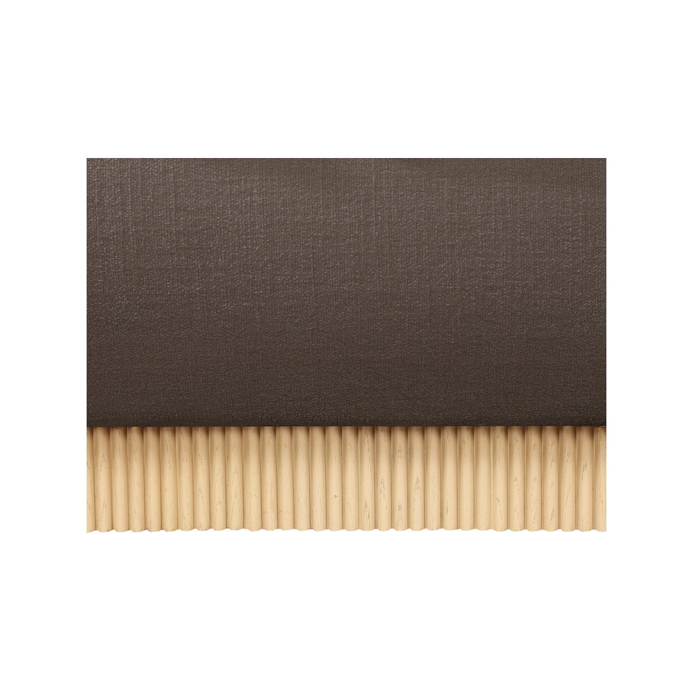 Rigby Brown Linen Textured Fabric Queen Bed