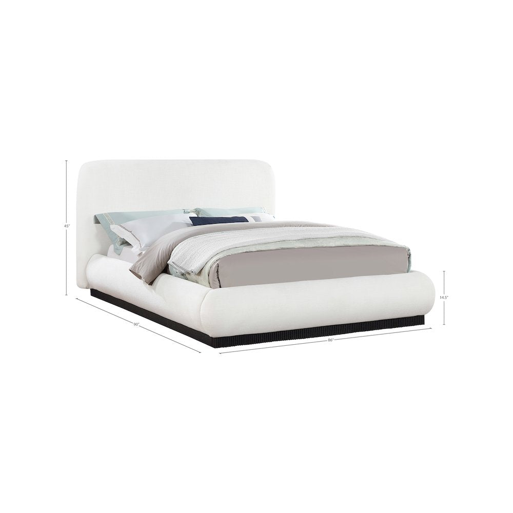 Rigby Cream Linen Textured Fabric King Bed