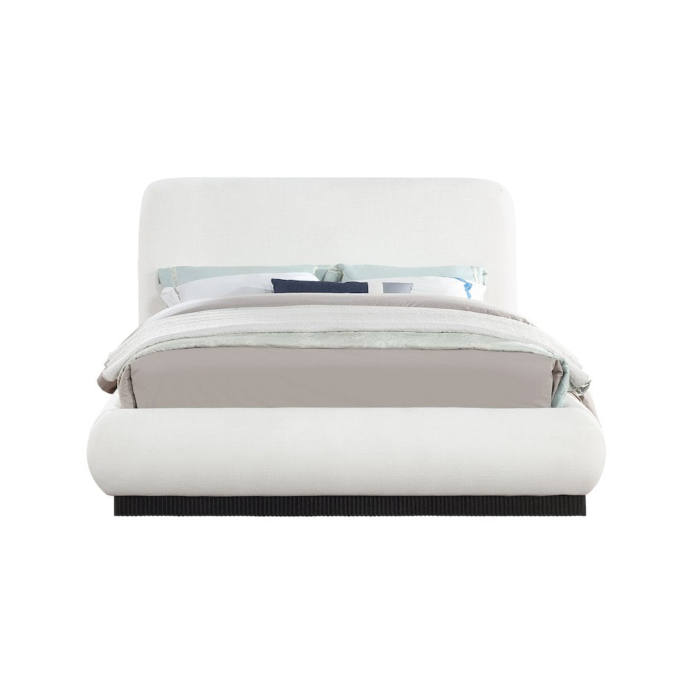 Rigby Cream Linen Textured Fabric King Bed