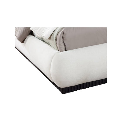 Rigby Cream Linen Textured Fabric King Bed