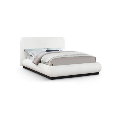 Rigby Cream Linen Textured Fabric Queen Bed