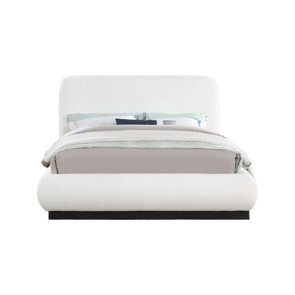 Rigby Cream Linen Textured Fabric Queen Bed